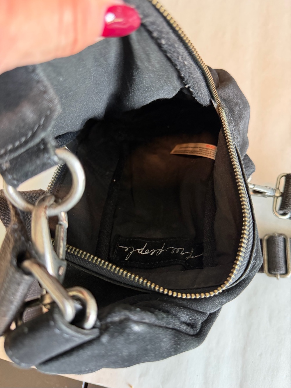 Free People Hudson Suede Sling Bag - Black - Picture 6 of 10
